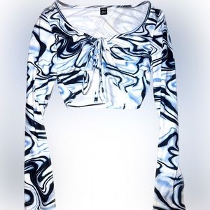 Tie Dye Long Sleeve Crop Top